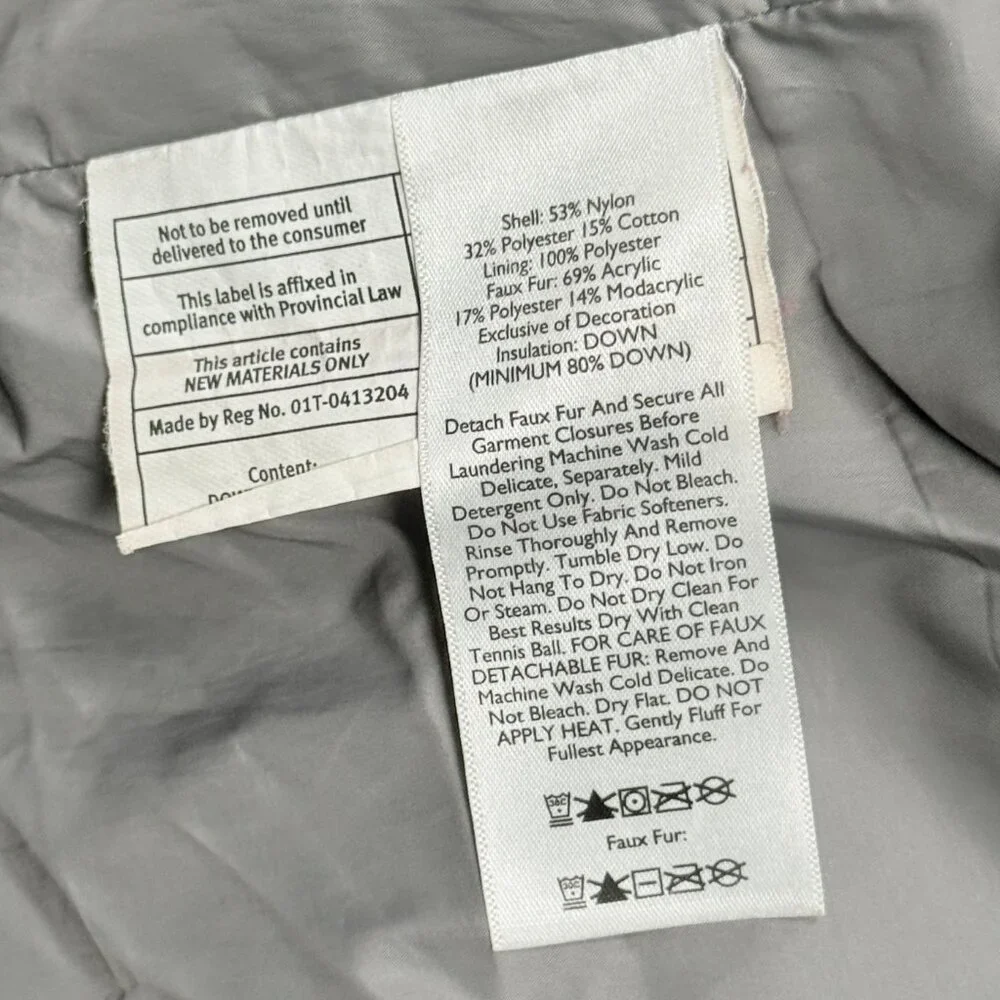 Eddie Bauer Long Puffer Down Coat Quilted Olive Green Nylon Blend Size L - Picture 9 of 9